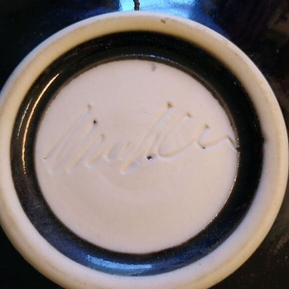 Purple and Black Decorative Bowl Signed Artist Steve Mahler Studio Art - Picture 3 of 8